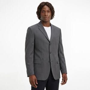 Hugo Boss Made in USA Wool Blend Gray Lined Stretch Blazer Men Size 42L